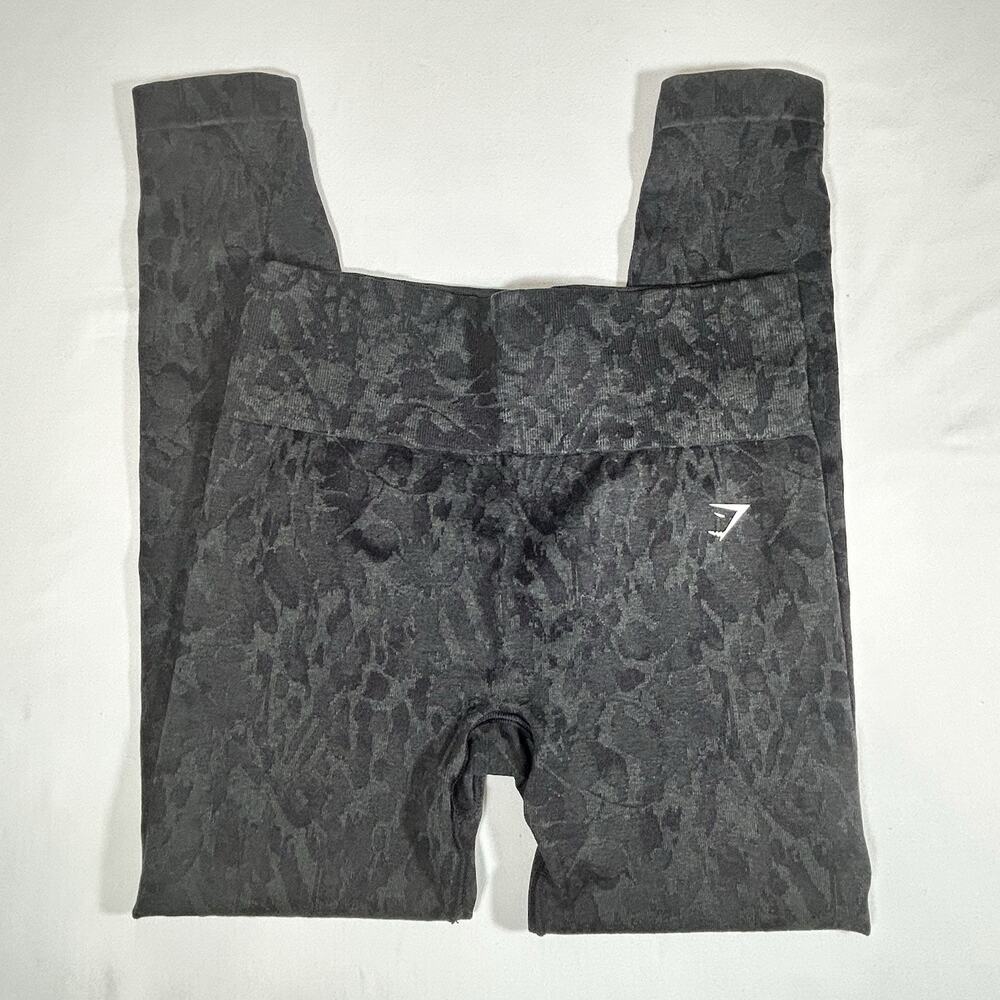 Gymshark Adapt Camo Seamless Scrunch Leggings Small S 7/8 Dark Gray